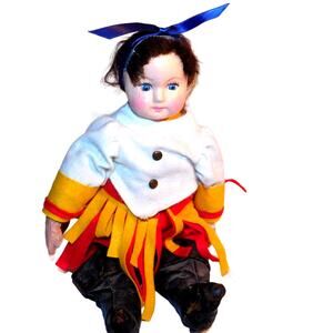 12" 30's Vintage Very Old Very Cool! Puss N Boots Primitive Doll